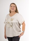 Blusa 100% lino y 100% algodón atrás Blusa 100% lino y 100% algodón atrás