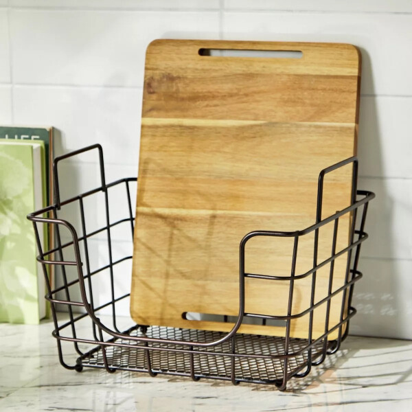 Canasto Organizador de Metal con Tapa de Bambú – Apilable Multiuso IMBACK Canasto Organizador de Metal con Tapa de Bambú – Apilable Multiuso IMBACK