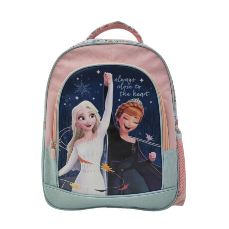 Mochila Infantil Frozen Jacquard Grande 40 x 30 cm Rosa/Celeste