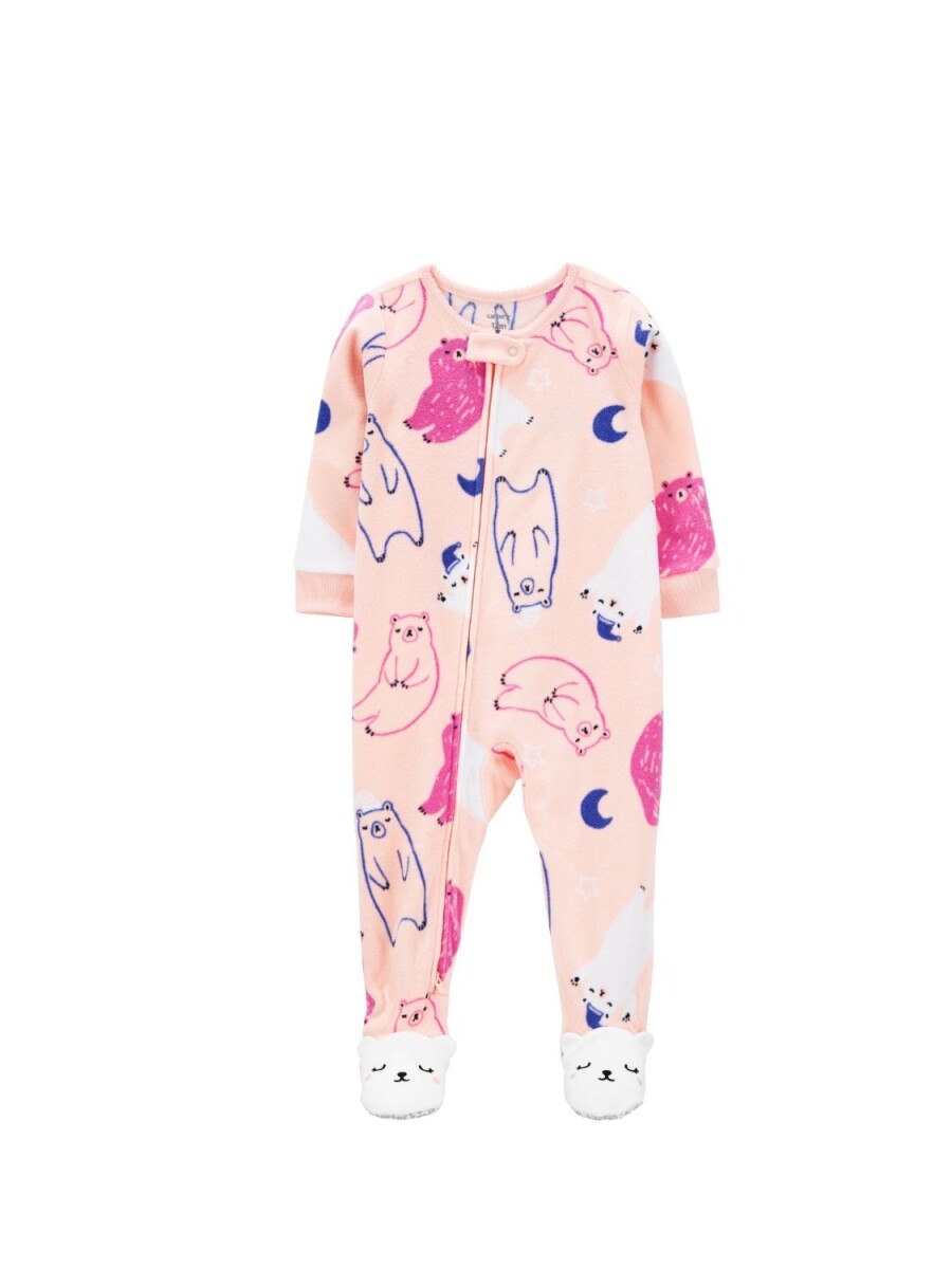 Pijama Carters 1 Pza con Pie Oso Micropolar - ROSA 