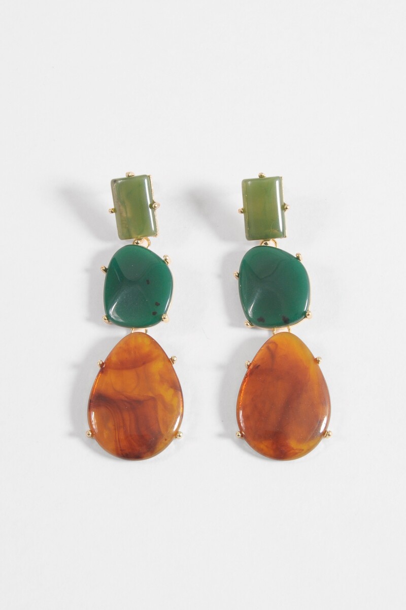 Caravanas largas piedras acrílico multicolor