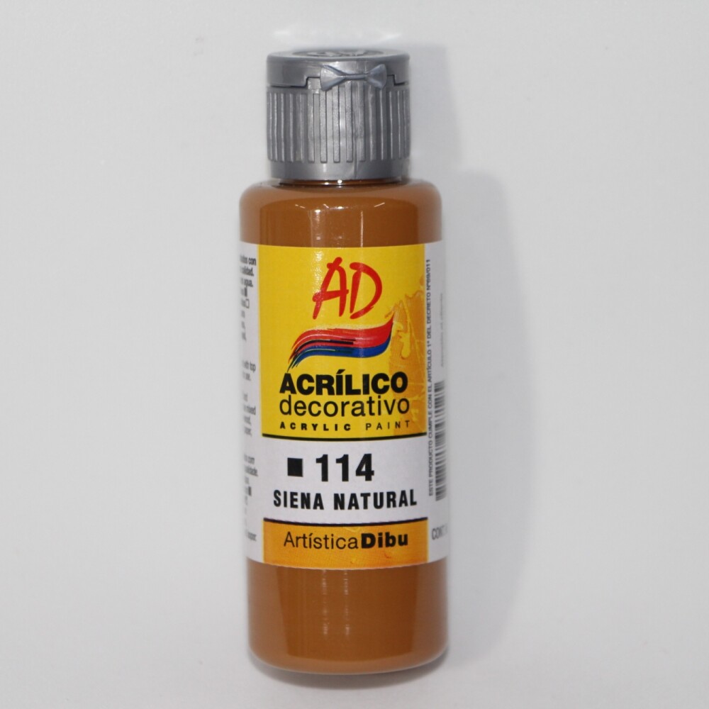 PINTURA ACRILICA ARTISTICA DIBU 60 ML. DIFERENTES COLORES COLOR SIENA NATURAL 114