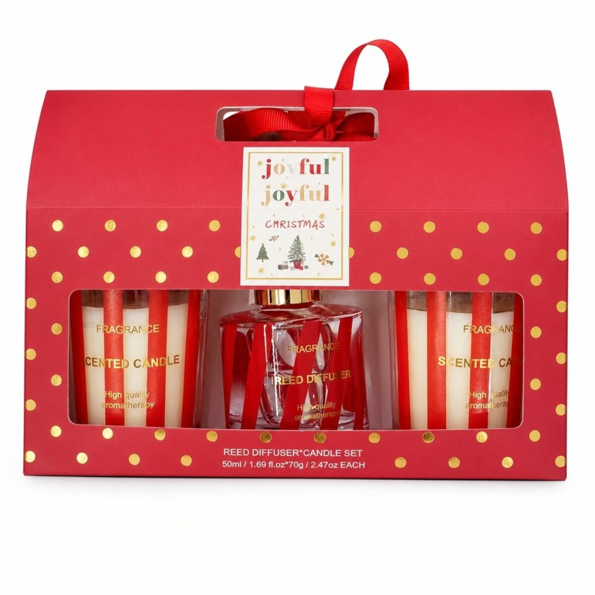 SET 2 VELAS + AROMATIZADOR NAVIDAD ROJO 