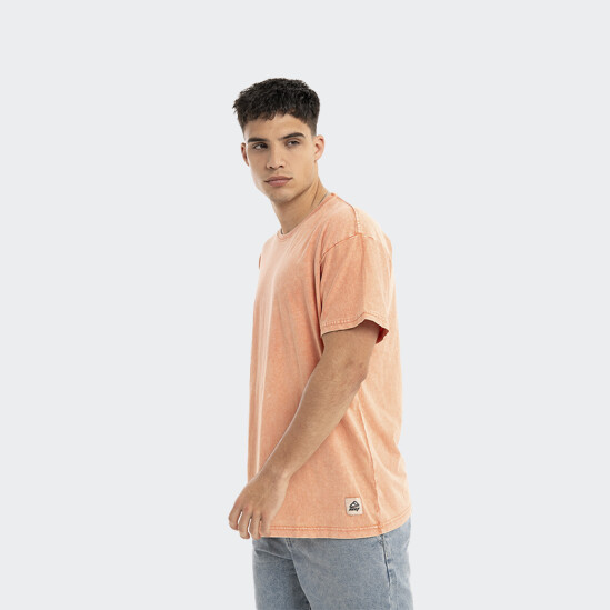 Remera Reef Oversize Front Woven Label Naranja