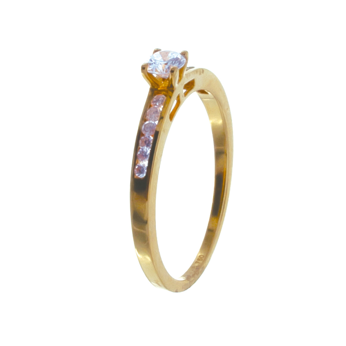 Anillo de oro 18 ktes con brillantes, SOLITARIO. 