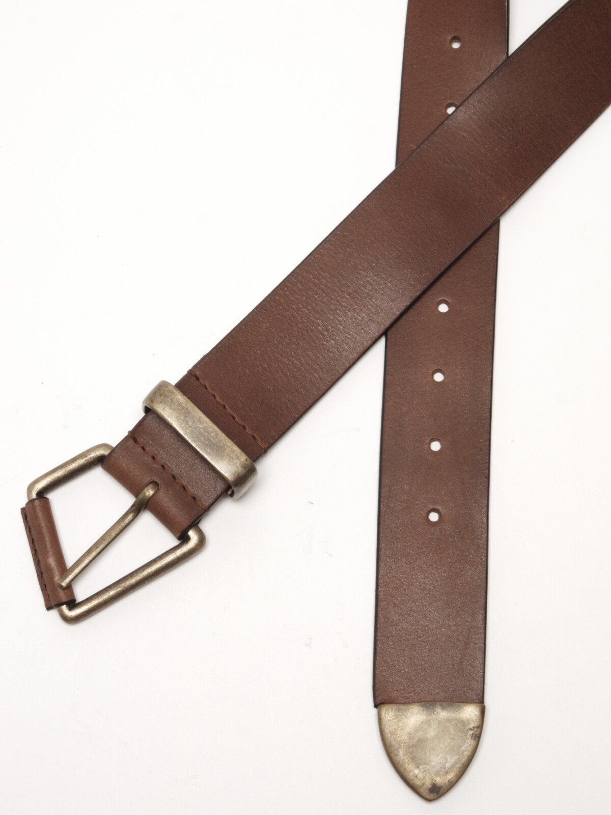 Wtf getty leather belt MARRON