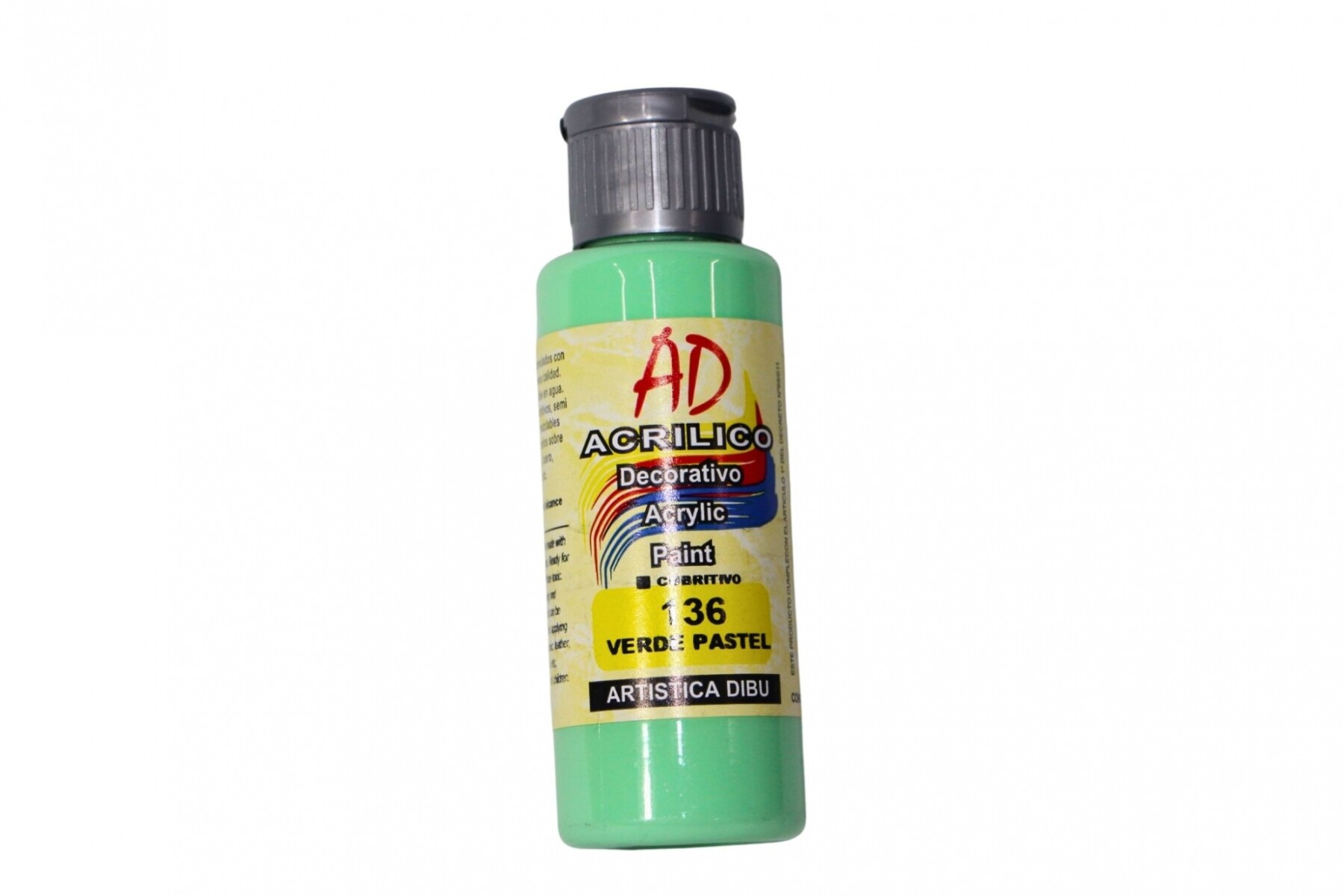 PINTURA ACRILICA ARTISTICA DIBU 60 ML. DIFERENTES COLORES - COLOR VERDE PASTEL 136 