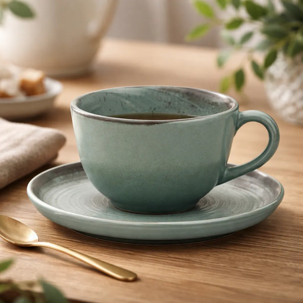 Taza de te con plato Pacifico 200ml OXFORD Taza de te con plato Pacifico 200ml OXFORD