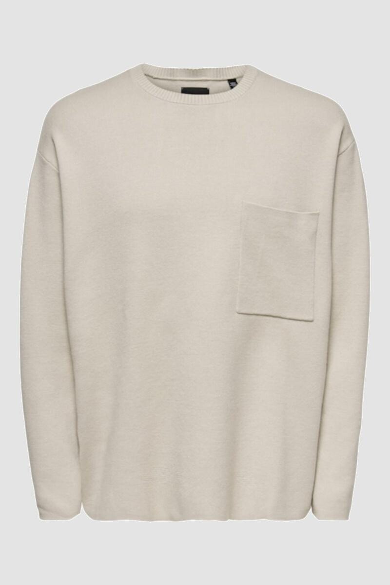 Sweater Tejido Con Bolsillo - Silver Lining 