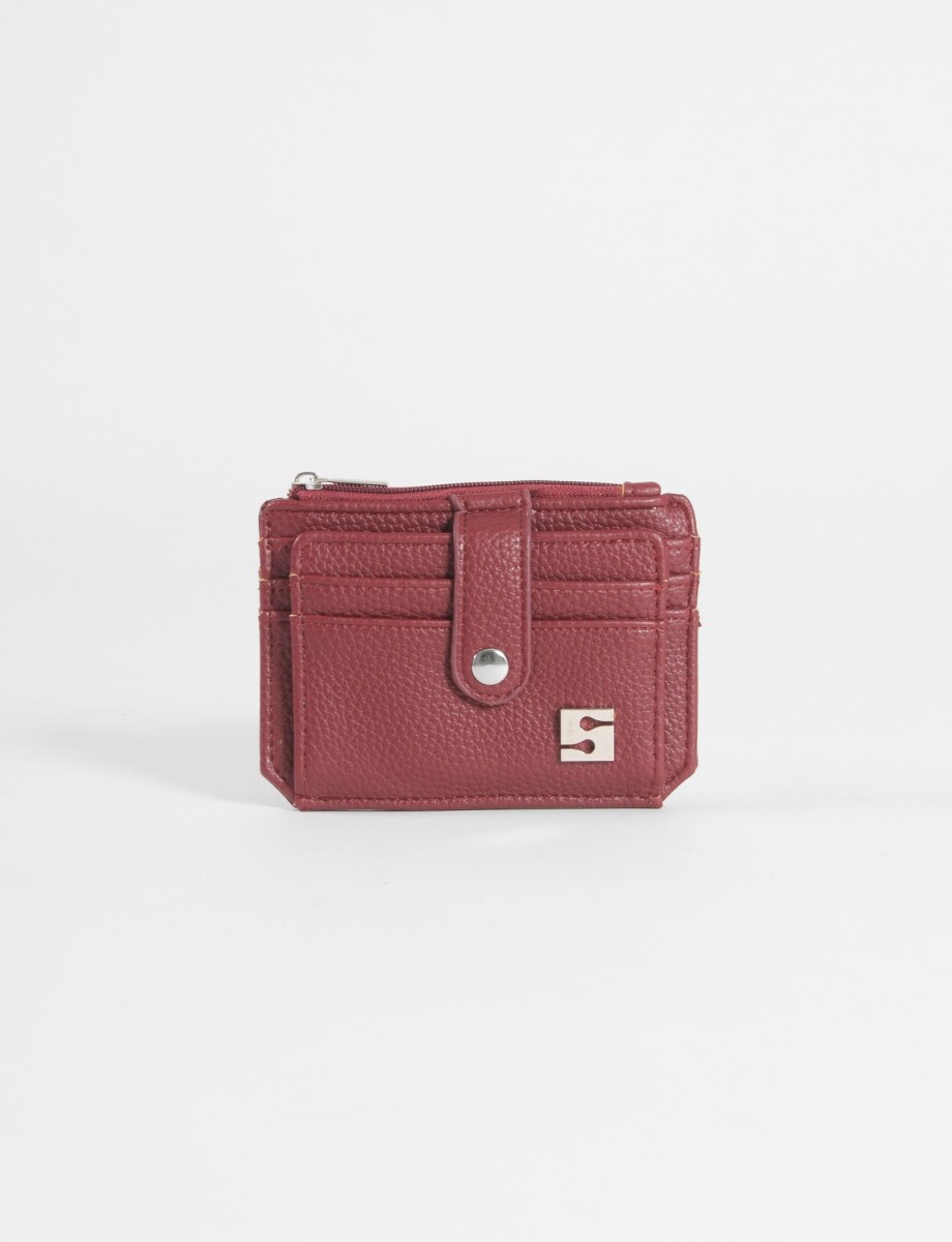 Tarjetero shinny - bordo 