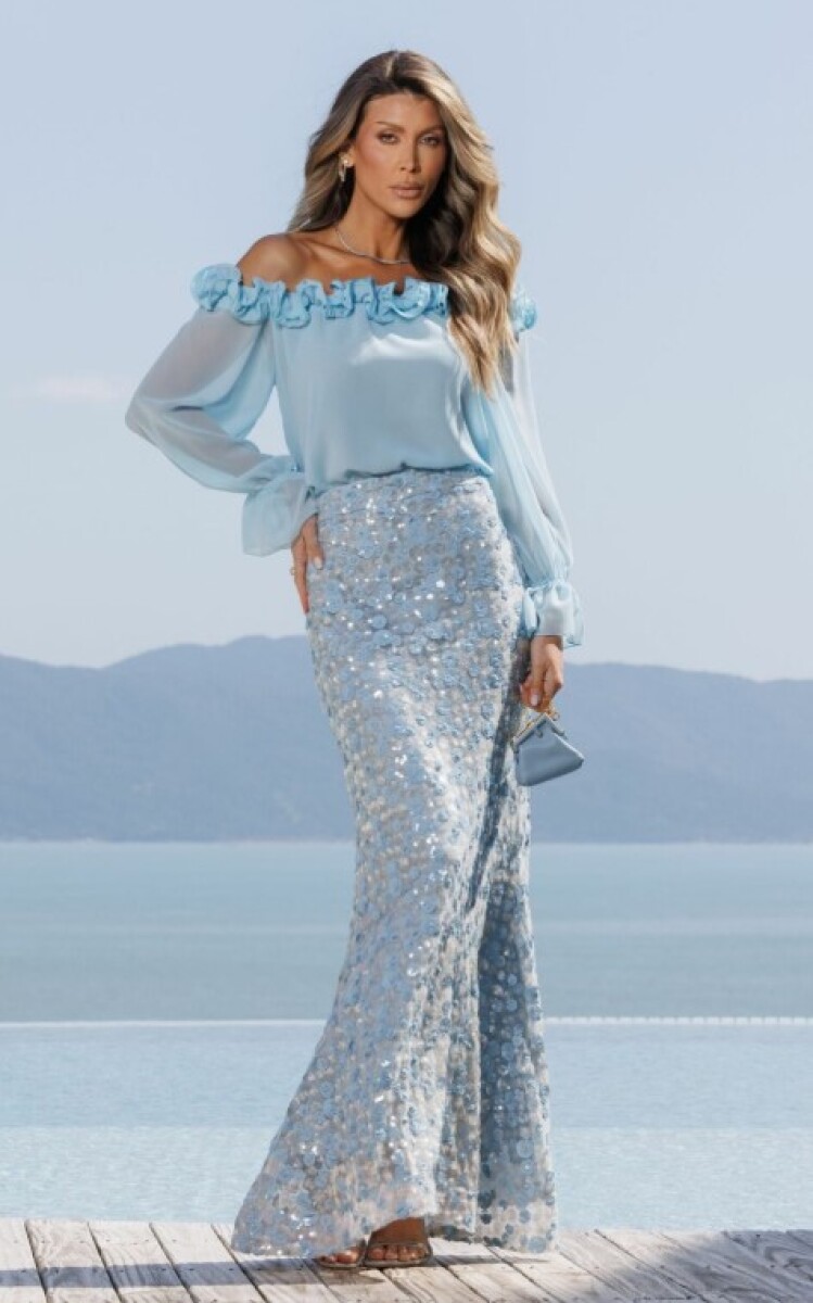 Falda Celia - Celeste 