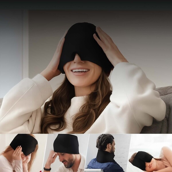 Tratamiento Gorra Dolor De Cabeza Migraña Silicona Cuello Variante Color Negro