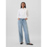 V-LS CROPPED POPLIN SHIRT RUFFLE OPTIC WHITE
