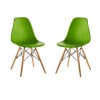 Silla De Comedor Eames Pack 2 Unidades Varios Colores Lumax Verde