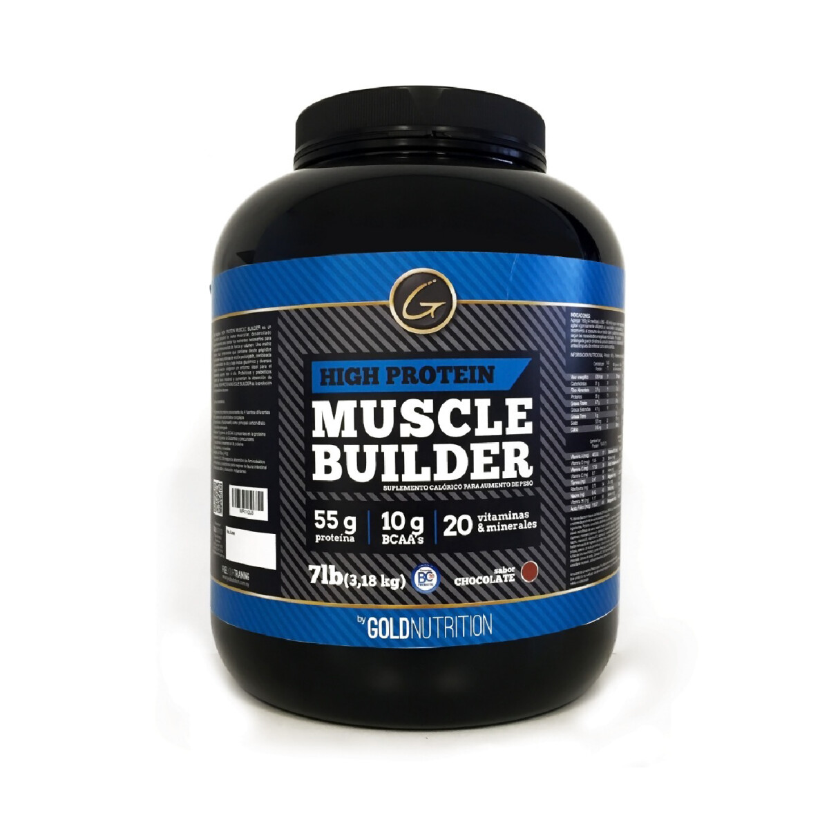 High Protein Muscle Builder 7lb Gold Nutrition - Chocolate 