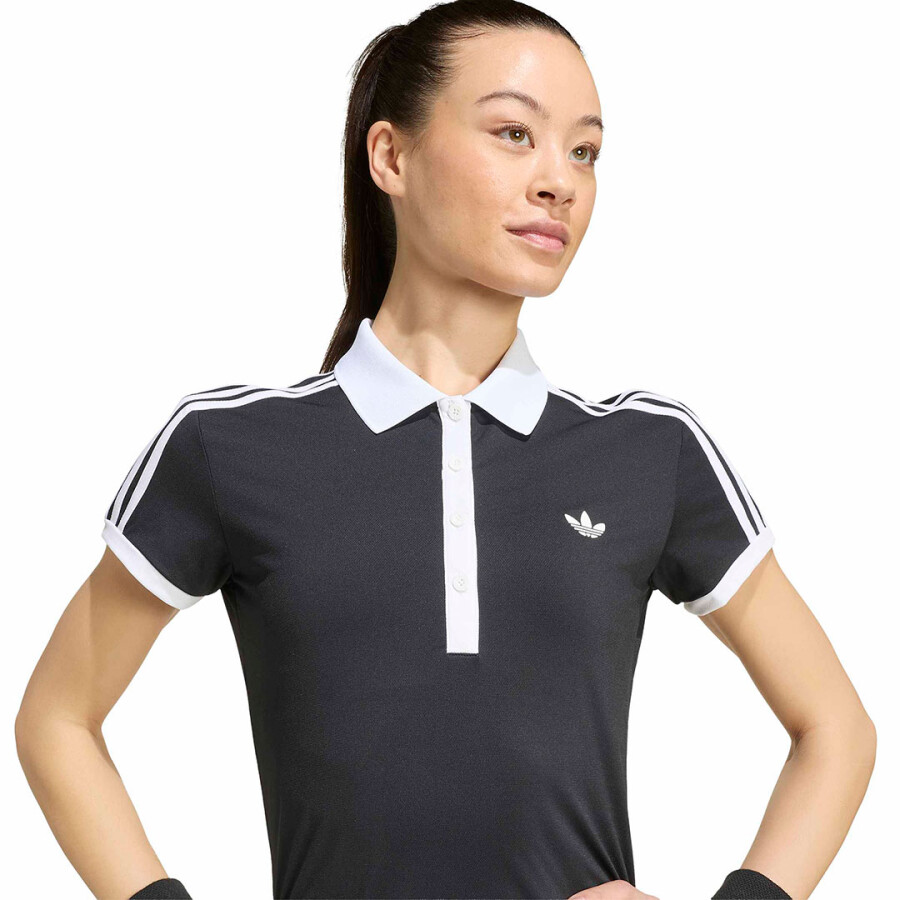 Remera de Mujer Adidas Polo Classic Negro - Blanco