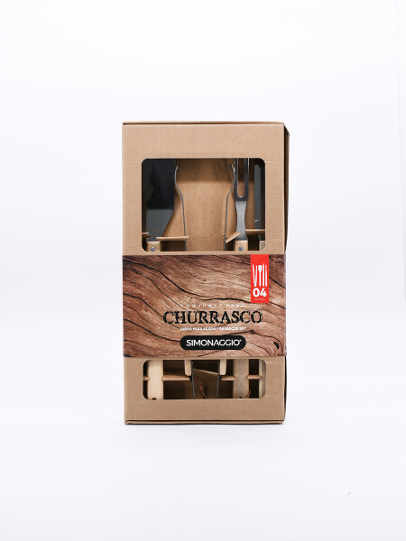 SET ASADOR PACK X 4 MARRON