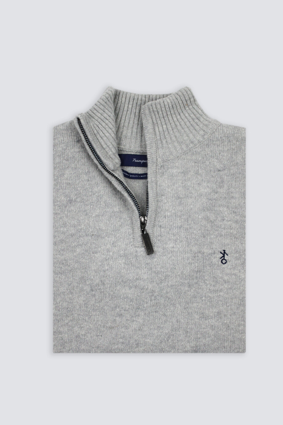 Remera Medio Cierre Criollo Gris Claro