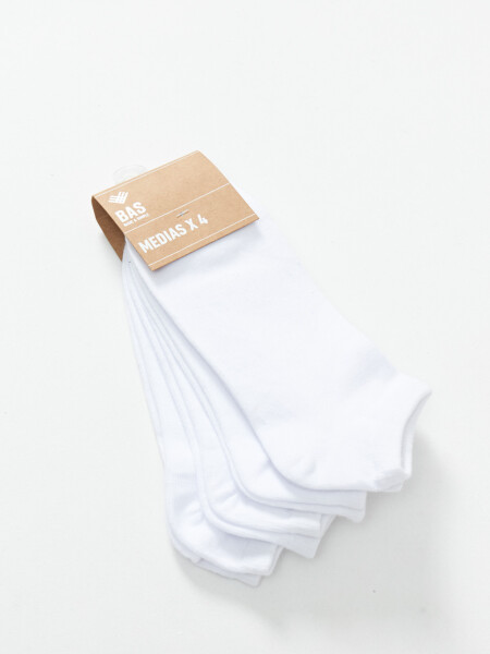 Pack x4 medias Tobillera Blanca