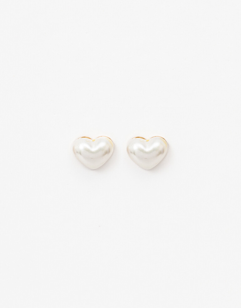 Aros Pasantes Perla Aros Pasantes Corazón Perla - Dorado
