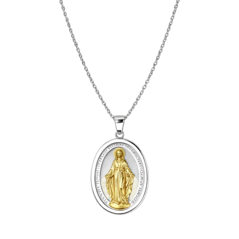 Dije virgen milagrosa - Plata 925 y oro - CP4643 sinpiedra