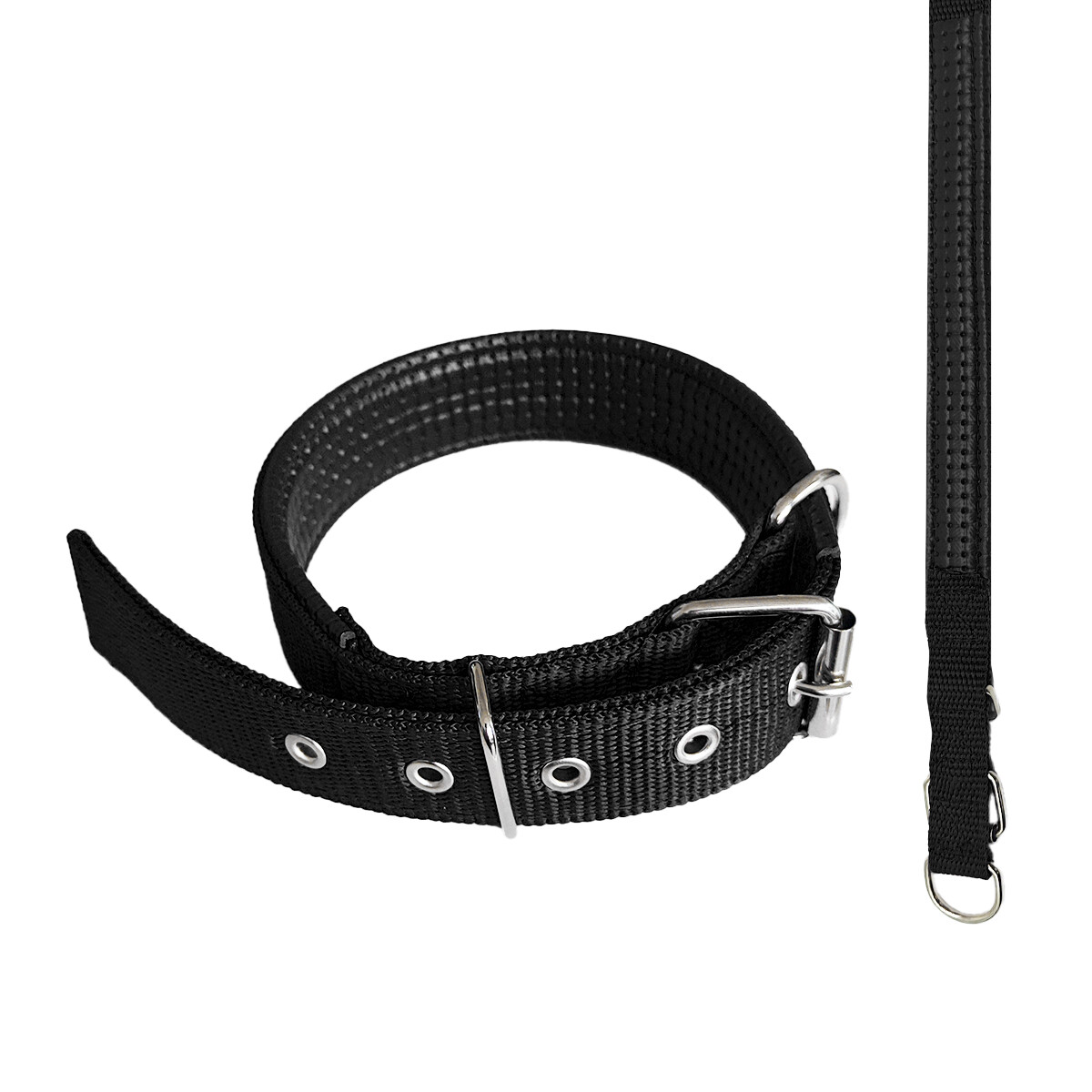 Collar 3cm Perros Acolchado Cómodo Ajustable Suave - Color negro 