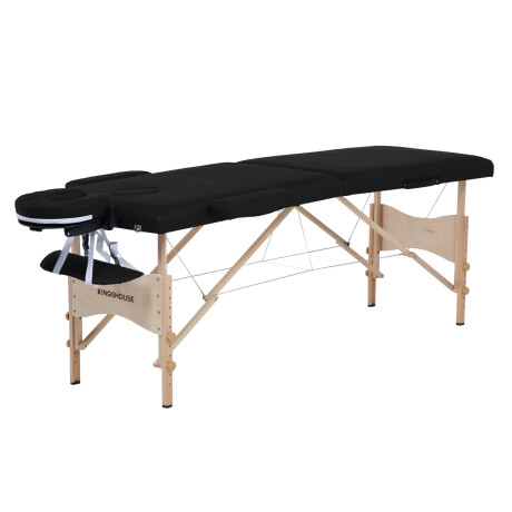 Cama Camilla Masajes Portatil Plegable 2 Secciones Negro