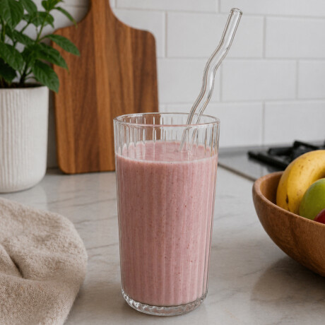 Set de 6 sorbitos de vidrio ondeado reutilizables con limpiador Sc