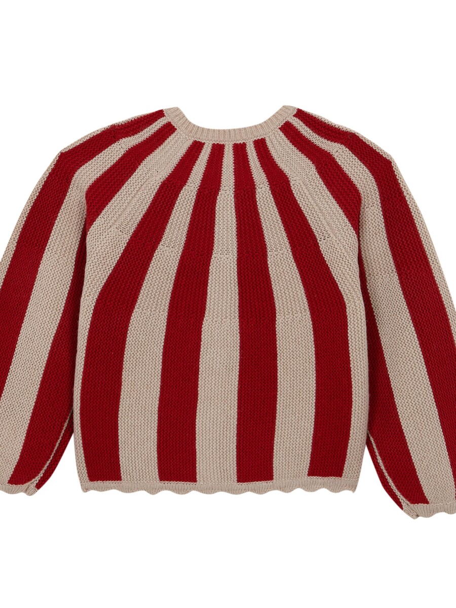 Chaqueta De Rayas Rojo