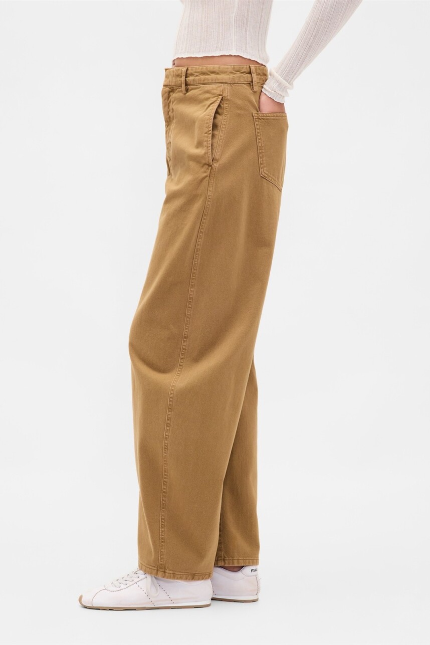 Pantalón Khaki Barrel Mujer Palomino Brown Global