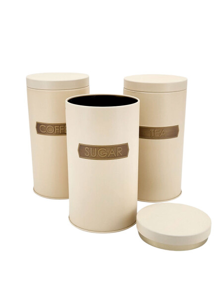 LATAS AZUCAR TÉ Y CAFÉ SET X 3 OFF WHITE