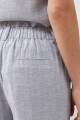 Pantalón ancho de lino con tajos gris melange