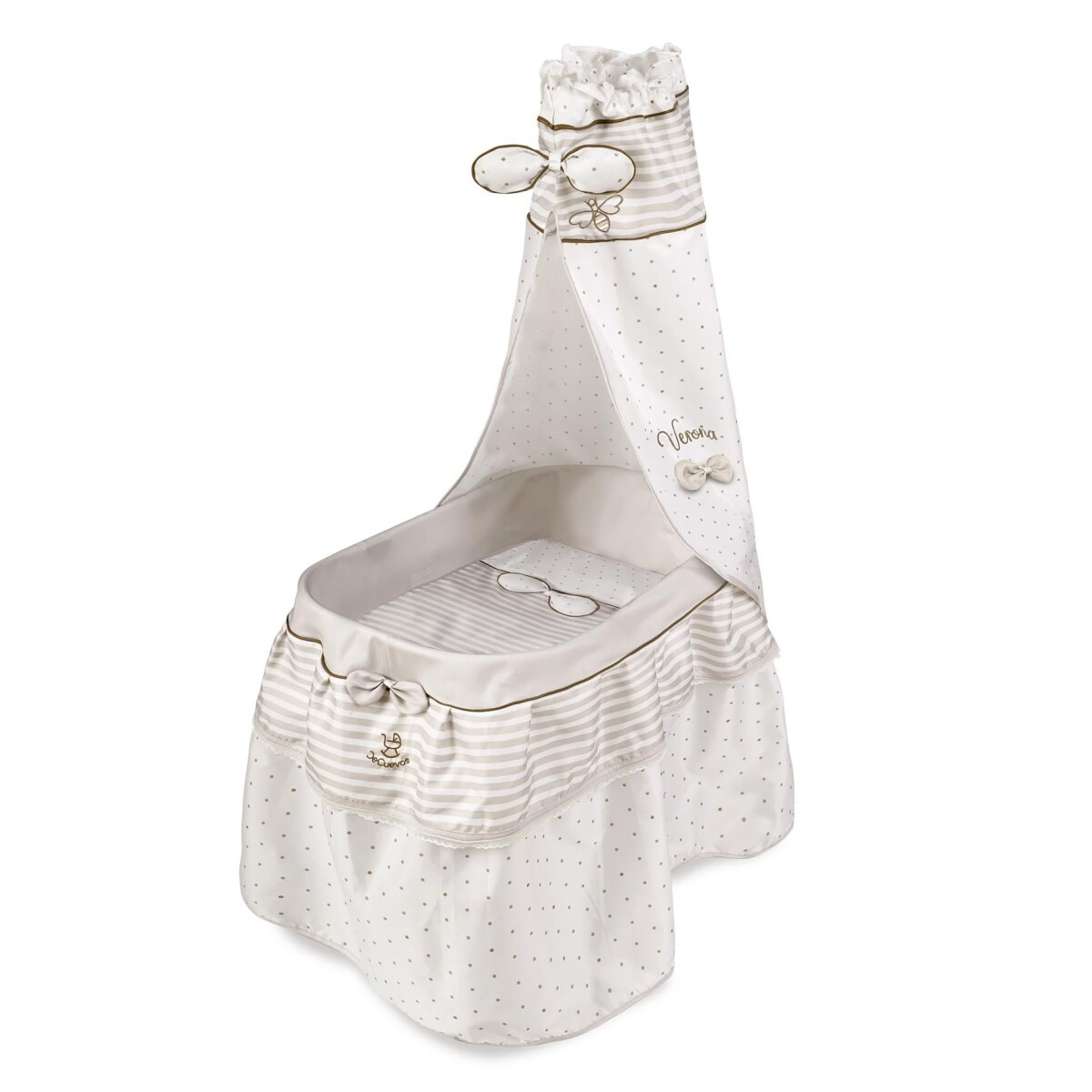 Cama Cuna Moises De Cuevas Muñecas Bebotes Juguete Verona - Variante Color Rosa 