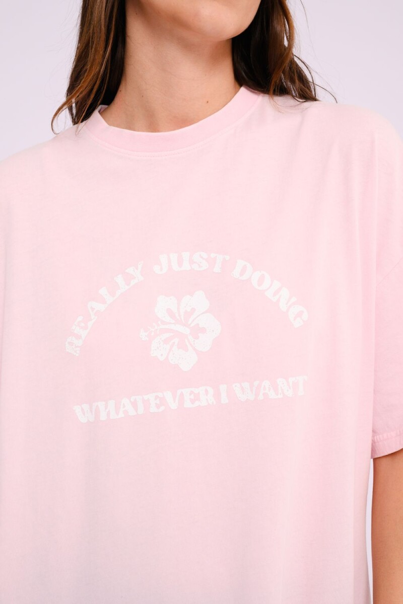 Remera oversize estampada Rosa