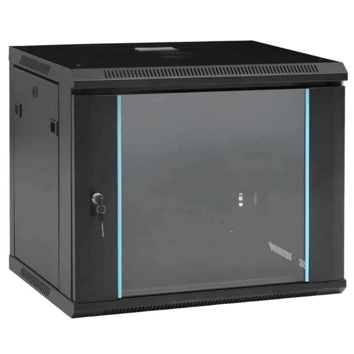 Rack 9u Zkteco Acero Wall Puerta de Vidrio 