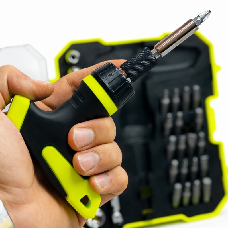 XCORT JUEGO CR-V 32 PIEZAS DESTORNILLADOR CRICKET MANGO T+ADAPTADOR+PUNTAS+DADOS Xcort Juego Cr-v 32 Piezas Destornillador Cricket Mango T+adaptador+puntas+dados