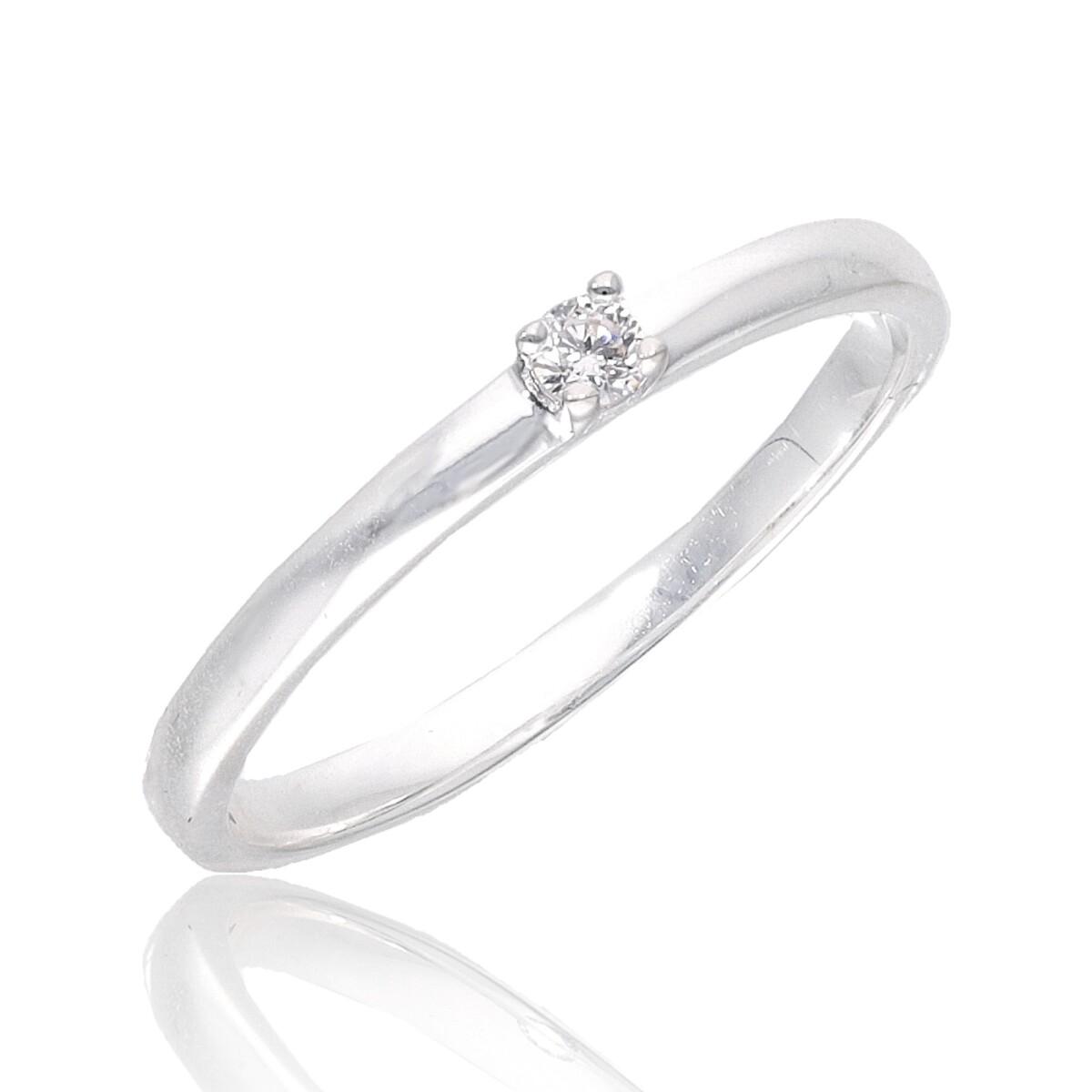 Anillo de plata 925, Solitario con Diamante de Laboratorio de 0.065 cts. 