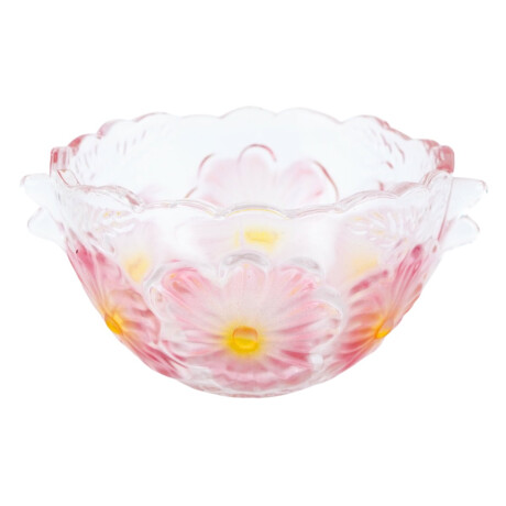 Bowl de vidrio con labrado de flores Bowl de vidrio con labrado de flores