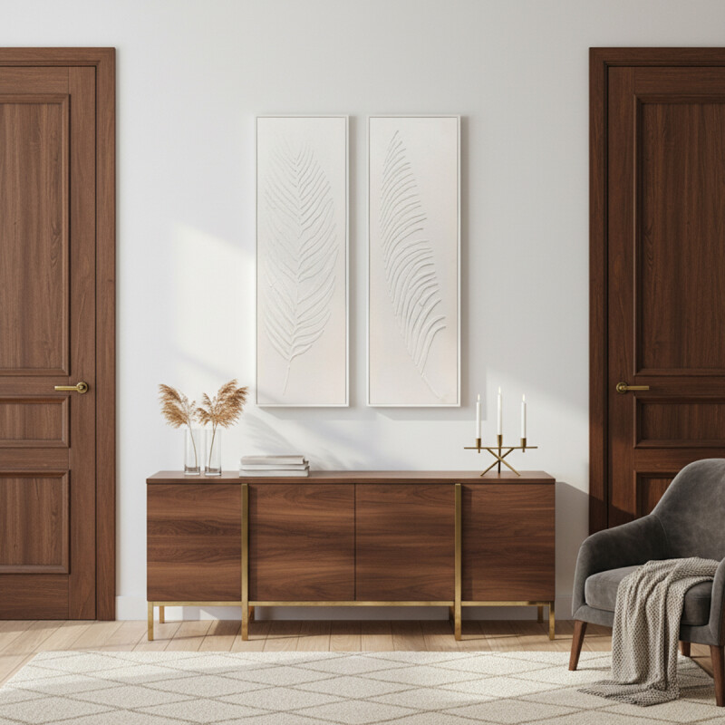 CUADRO 90x30cm MARCO HOJA BLANCO Y NEGRO 1 CUADRO 90x30cm MARCO HOJA BLANCO Y NEGRO 1