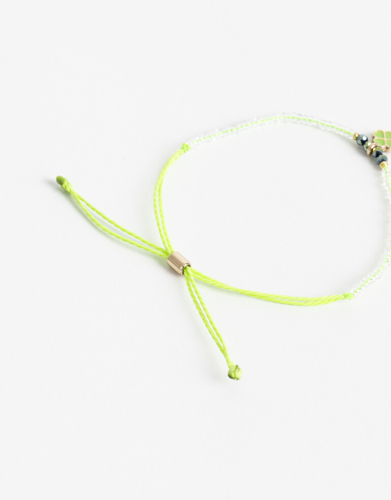 Pulseras Flexibles Cordón Pulsera Flexible Cordón Y Dije - Dorado