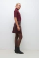 Minifalda eco-cuero bordo