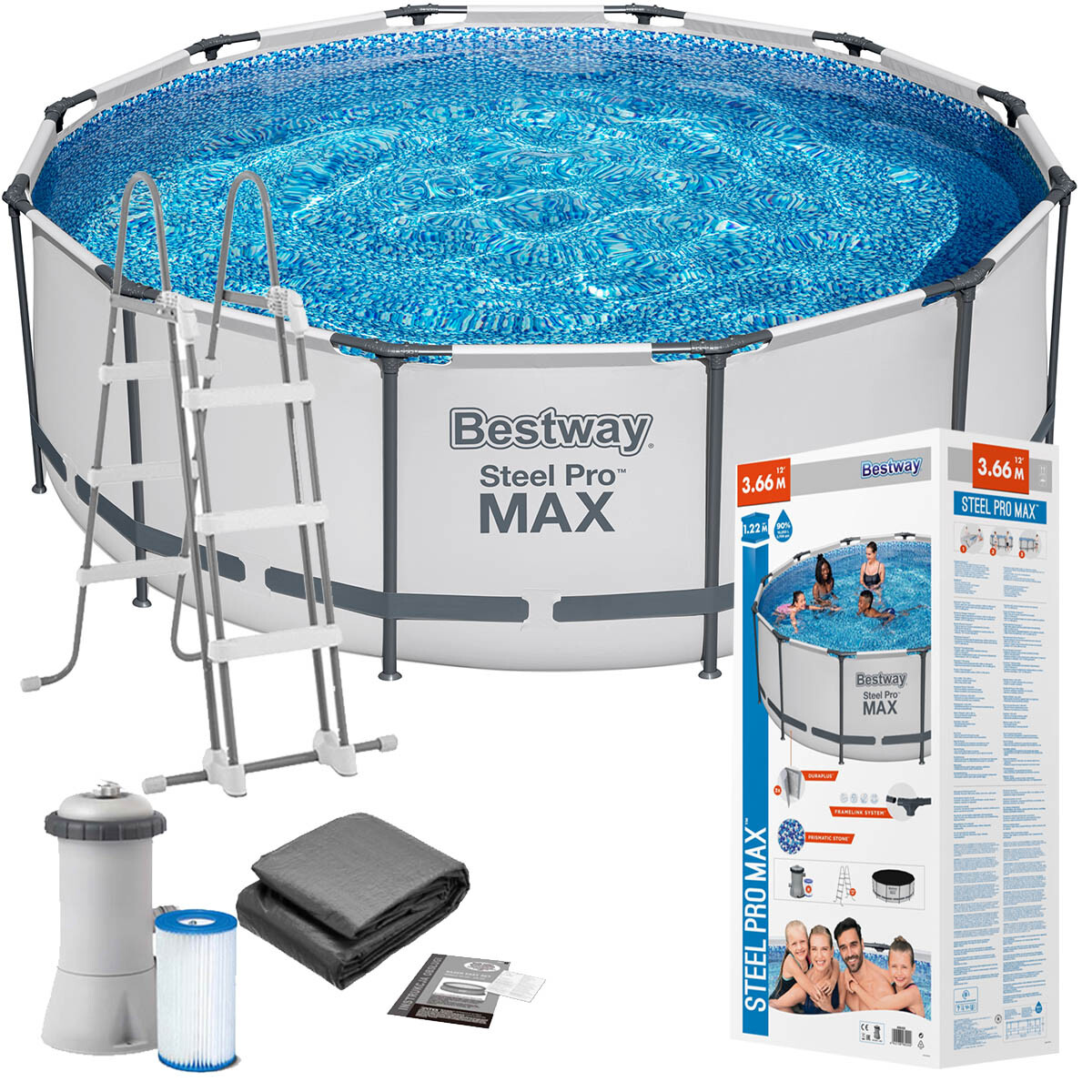 Piscina Bestway Estructural 10250 L 366x122 + Bomba - Bsw056420 