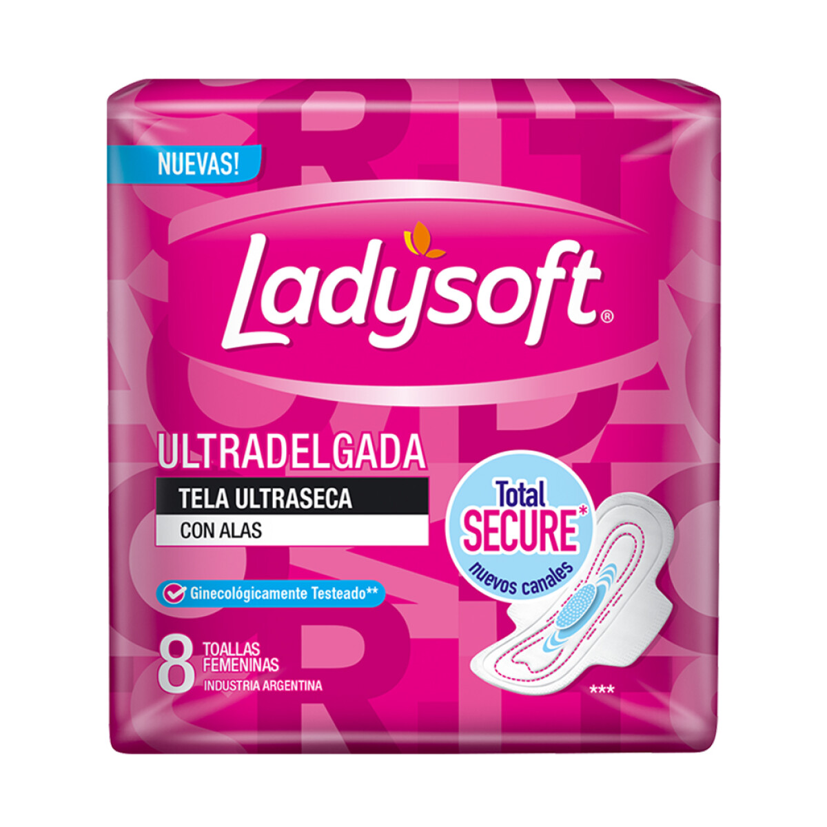 Ladysoft Toalla Ultra Delgada Tela Seca X 8 