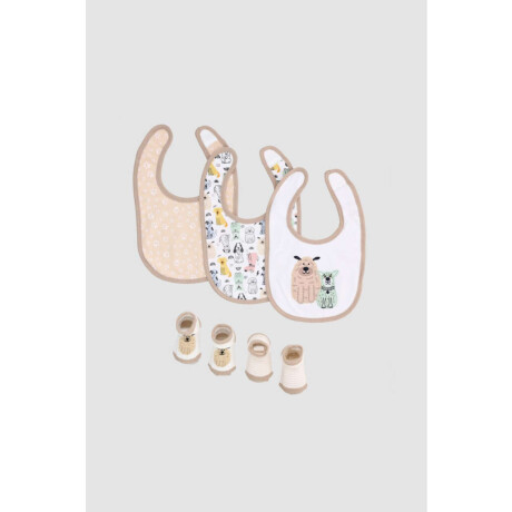 Set doggy 2 pares medias + 3 baberos Marron