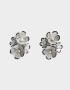Aros Colgantes Cortos Flores Aros Colgantes Cortos De Flores - Plateado