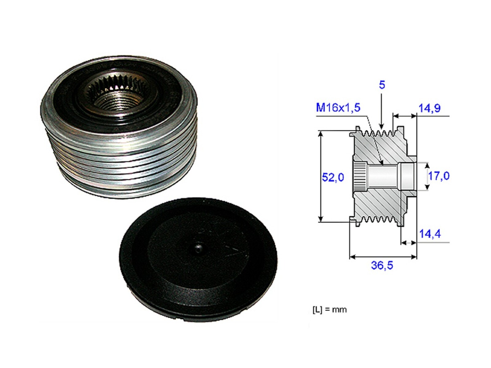 Polea Alternador Marcha Libre Mercedes Benz A 160 (W169)/A 150 (W169)/B 180 (W245)/B 200 (W245) 03-13 