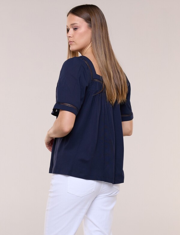 Blusa Esc Cuadrado P AZUL