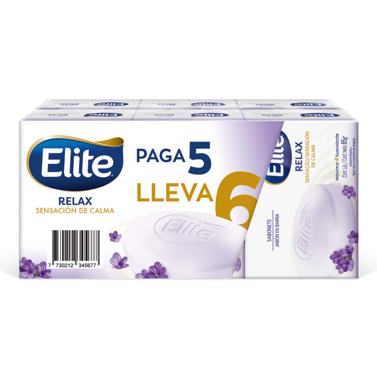 Pack Jabón Elite Relax 90g 6 Unidades 