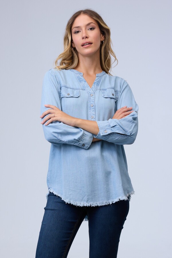 Blusa Desflecada JEAN CLARO