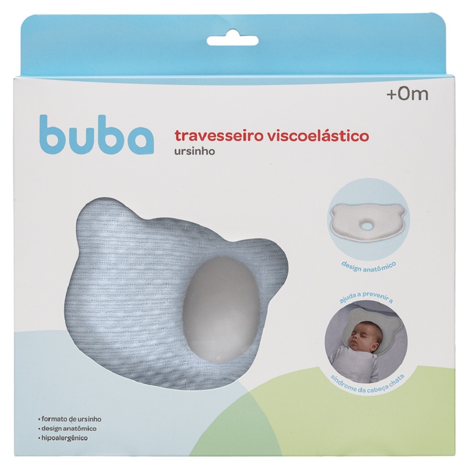 Almohada anti cabeza plana BUBA OSO celeste — MVD Kids